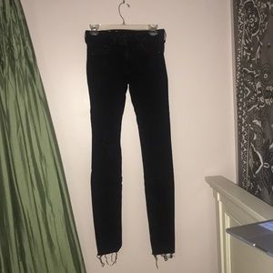 H&M denim black distressed jeans